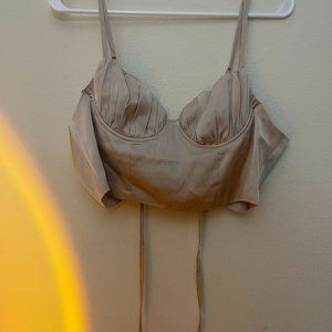 Shein Cropped Bustier Satin Cami